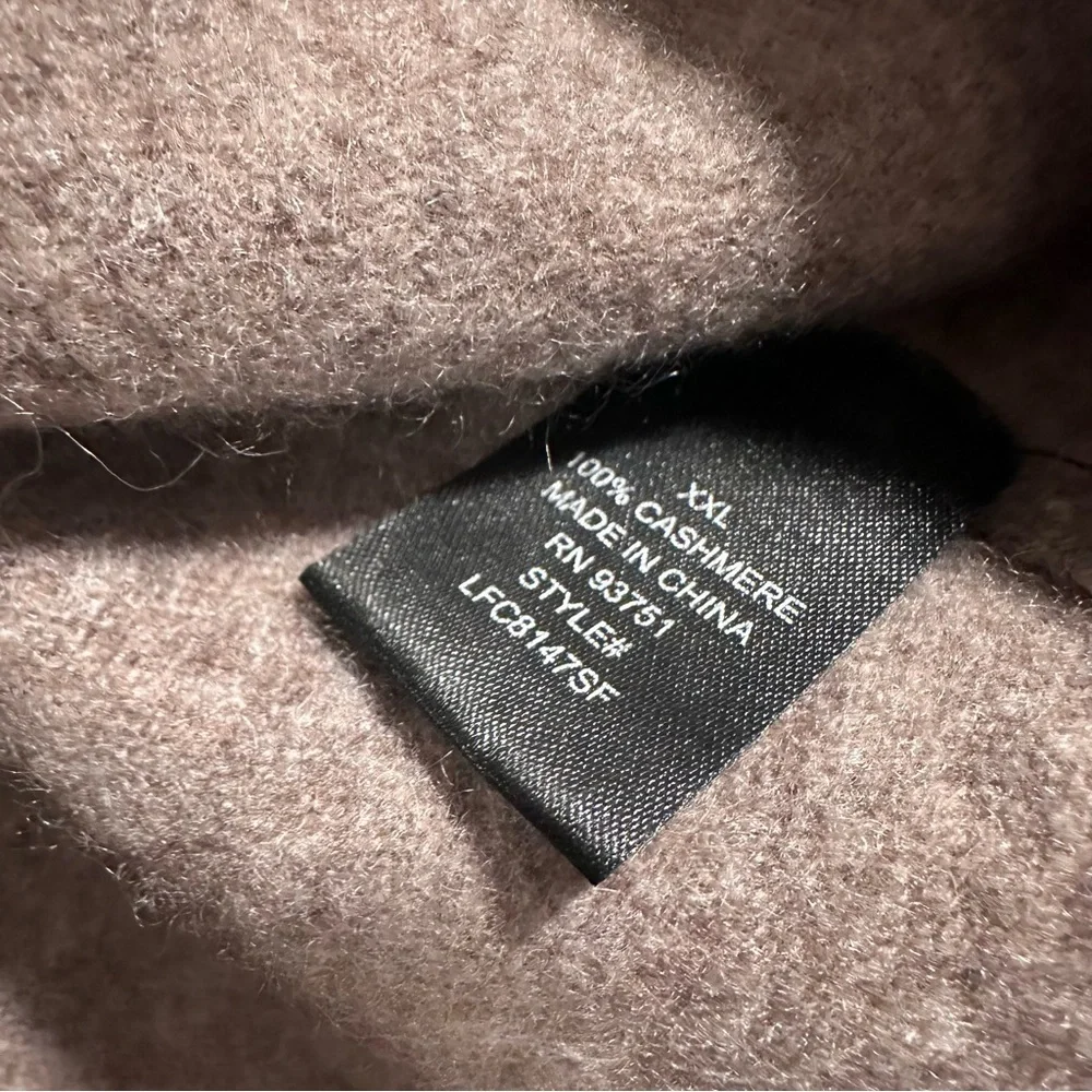 Lusso 100% cashmere Boatneck Sweater in Medium Brown XXL Round Hem Mid Sleeves - Picture 12 of 16